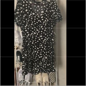 polka dot button up dress